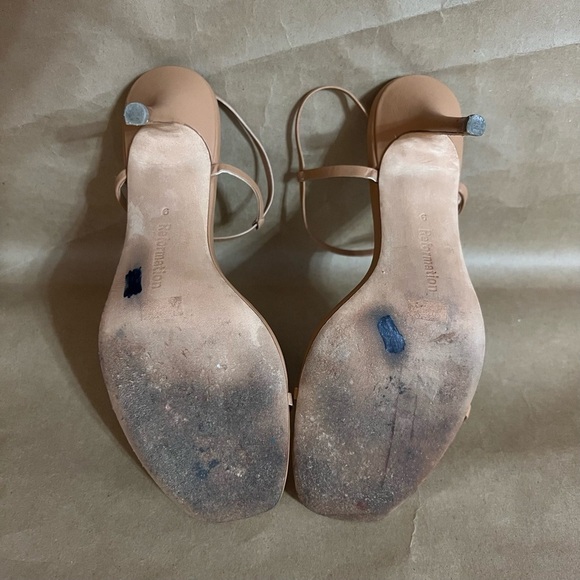 Reformation | Ivy Heels Strappy Sandals Leather Tan Naked Size 9 - Picture 15 of 16